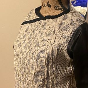 Dress Sweater w/Faux Leather